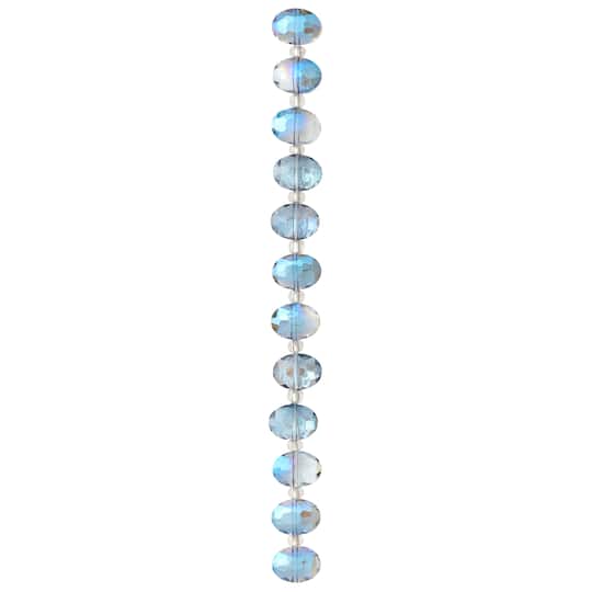 Blue Oval Glass Beads, 11mm by Bead Landing™